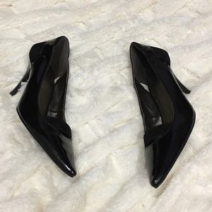 Women black heels size 8 patent leather